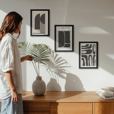 Tríptico enmarcado Pósteres minimalistas con formas abstractas