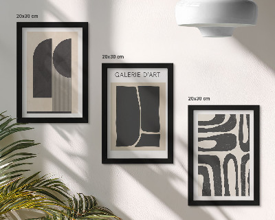 Tríptico enmarcado Pósteres minimalistas con formas abstractas