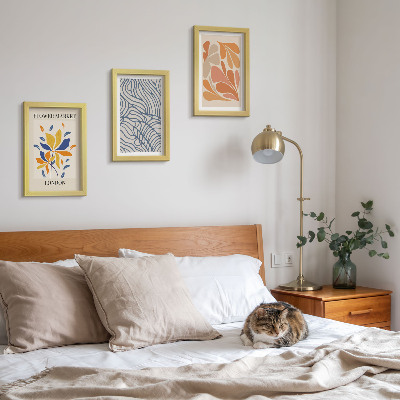 Juego de 3 cuadros decorativos Flores de estilo moderno con patrones abstractos