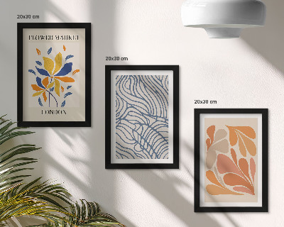 Juego de 3 cuadros decorativos Flores de estilo moderno con patrones abstractos