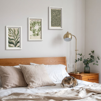Juego de 3 cuadros decorativos Estampados de plantas, decoraciones botánicas, estilo bohemio