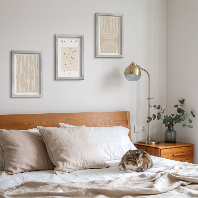Tríptico enmarcado Diseños abstractos, delicadas decoraciones bohemias