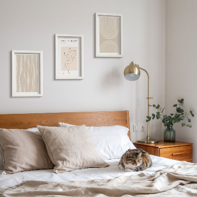 Tríptico enmarcado Diseños abstractos, delicadas decoraciones bohemias