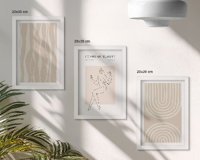 Tríptico enmarcado Diseños abstractos, delicadas decoraciones bohemias