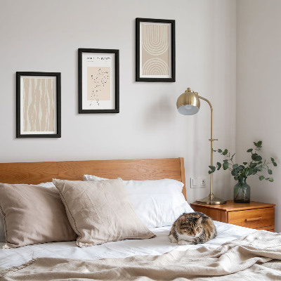 Tríptico enmarcado Diseños abstractos, delicadas decoraciones bohemias