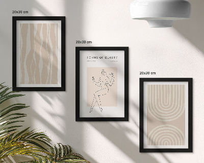 Tríptico enmarcado Diseños abstractos, delicadas decoraciones bohemias