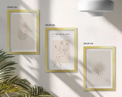 Juego de 3 cuadros decorativos con una colección de formas minimalistas y naturales
