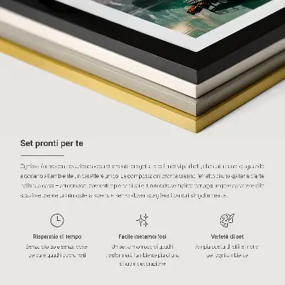 Tríptico enmarcado con motivos de diseño botánico minimalista
