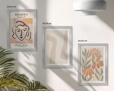 Juego de 3 cuadros decorativos con diseño de mujer en estilo moderno y estampados abstractos