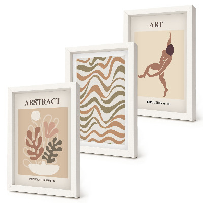 Juego de 3 cuadros decorativos Matisse, formas y patrones abstractos bohemios.