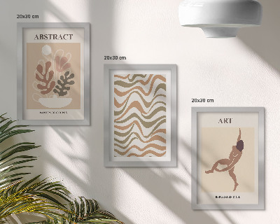 Juego de 3 cuadros decorativos Matisse, formas y patrones abstractos bohemios.