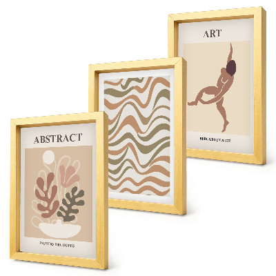 Juego de 3 cuadros decorativos Matisse, formas y patrones abstractos bohemios.