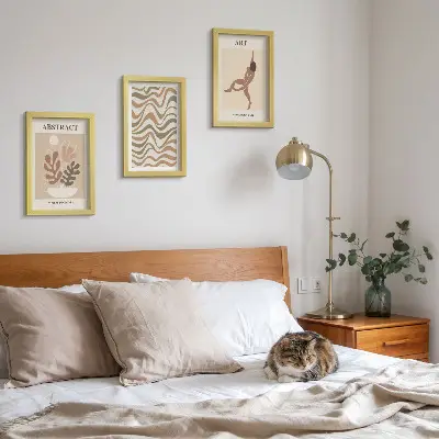 Juego de 3 cuadros decorativos con diseños abstractos estilo bohemio de Matisse