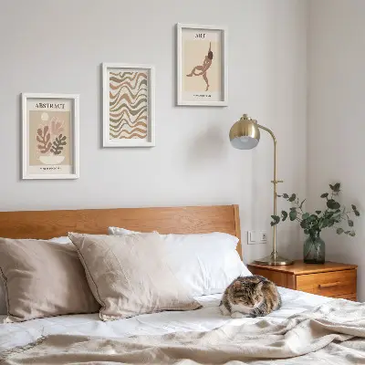 Juego de 3 cuadros decorativos con diseños abstractos estilo bohemio de Matisse