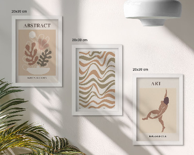 Juego de 3 cuadros decorativos Matisse, formas y patrones abstractos bohemios.