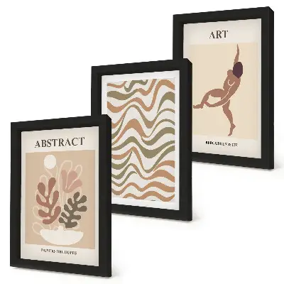 Juego de 3 cuadros decorativos con diseños abstractos estilo bohemio de Matisse