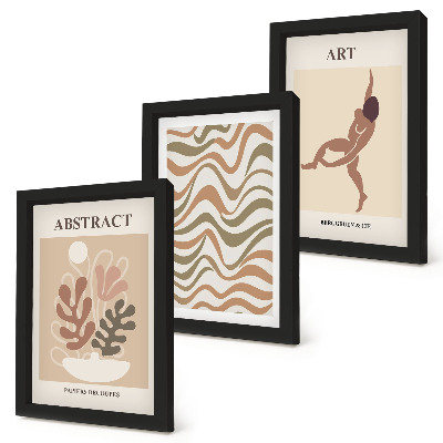 Juego de 3 cuadros decorativos Matisse, formas y patrones abstractos bohemios.