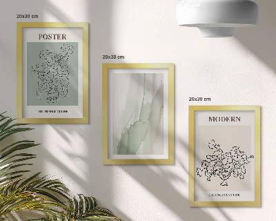 Juego de 3 cuadros decorativos Flores en un jarrón de estilo moderno y minimalista.