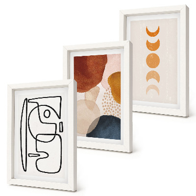 Juego de 3 cuadros decorativos Decoraciones de moda con formas y colores abstractos