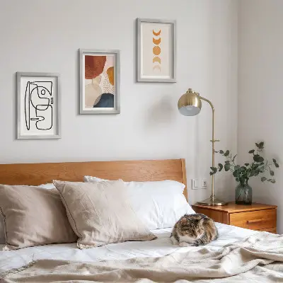 Juego de 3 cuadros decorativos con diseños de formas y colores abstractos