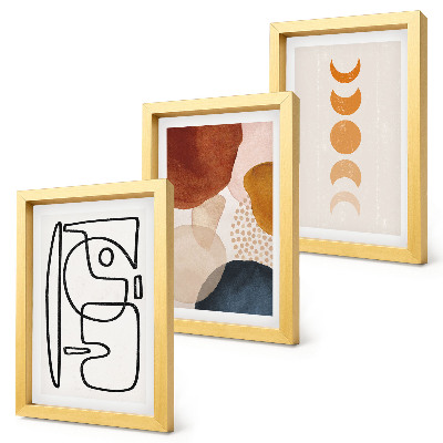 Juego de 3 cuadros decorativos Decoraciones de moda con formas y colores abstractos