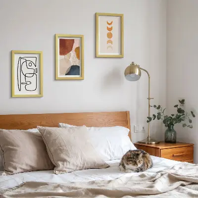 Juego de 3 cuadros decorativos con diseños de formas y colores abstractos
