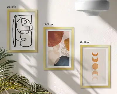 Juego de 3 cuadros decorativos con diseños de formas y colores abstractos