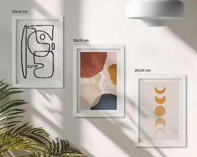 Juego de 3 cuadros decorativos con diseños de formas y colores abstractos