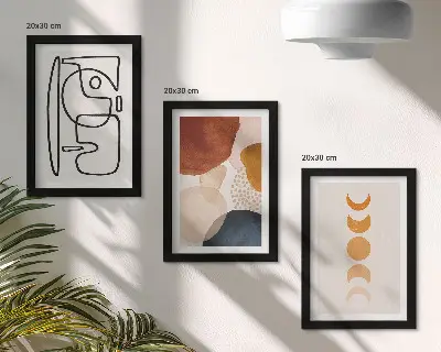 Juego de 3 cuadros decorativos con diseños de formas y colores abstractos
