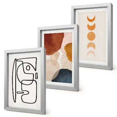 Juego de 3 cuadros decorativos con diseños de formas y colores abstractos