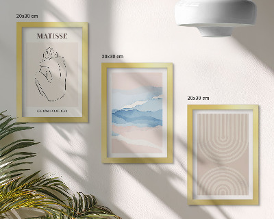 Juego de 3 cuadros decorativos Líneas y ondas en tonos pastel con un toque minimalista.
