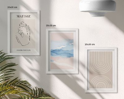 Juego de 3 cuadros decorativos Líneas y ondas en tonos pastel con un toque minimalista.