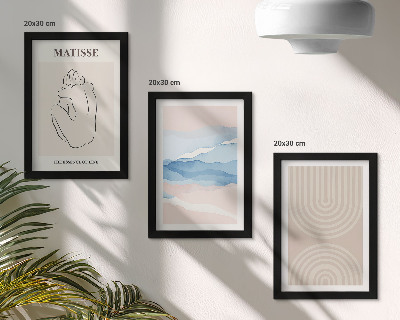 Juego de 3 cuadros decorativos Líneas y ondas en tonos pastel con un toque minimalista.