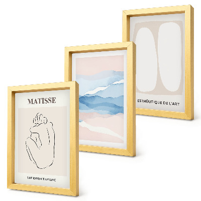 Tríptico enmarcado Las formas abstractas y los colores delicados de Matisse