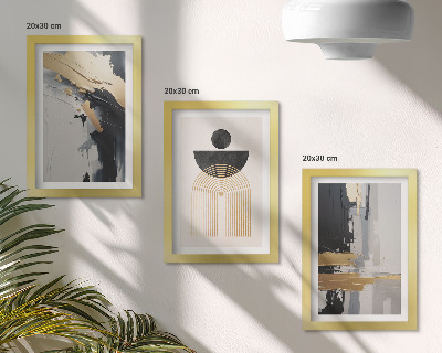 Juego de 3 cuadros decorativos Composición geométrica abstracta y elegante