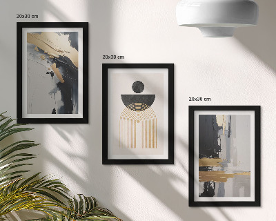 Juego de 3 cuadros decorativos Composición geométrica abstracta y elegante