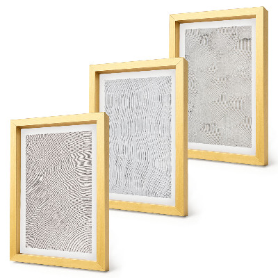 Juego de 3 cuadros decorativos Patrones en la arena, estructuras geométricas lineales