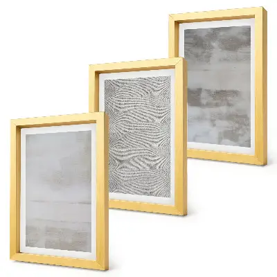 Tríptico enmarcado con estructuras de textura modernas en estilo minimalista