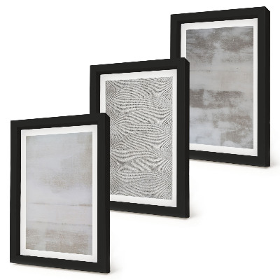 Tríptico enmarcado Estructuras de textura modernas en un estilo minimalista.