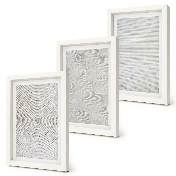 Juego de 3 cuadros decorativos con patrones geométricos modernos en cartón