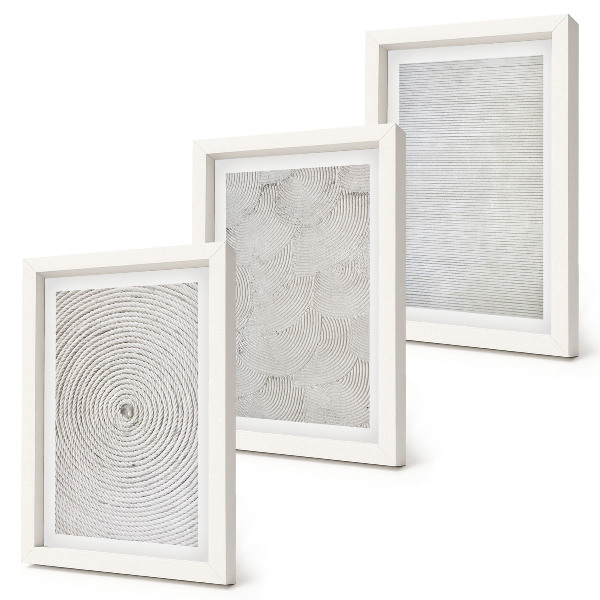 Juego de 3 cuadros decorativos Patrones modernos geométricos en cartón