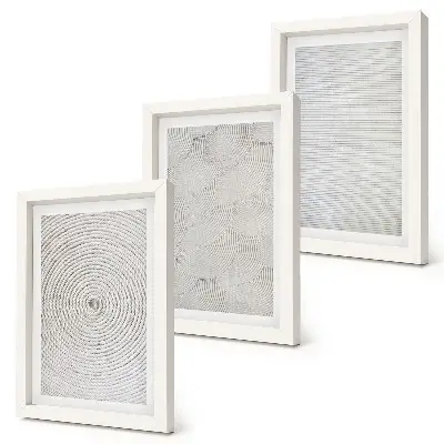 Juego de 3 cuadros decorativos con patrones geométricos modernos en cartón