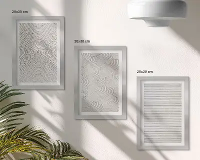Juego de 3 cuadros decorativos con patrones geométricos modernos en cartón