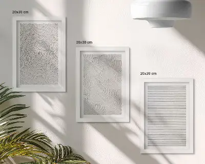 Juego de 3 cuadros decorativos con patrones geométricos modernos en cartón