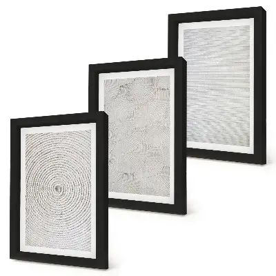 Juego de 3 cuadros decorativos con patrones geométricos modernos en cartón