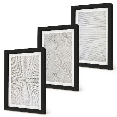 Juego de 3 cuadros decorativos Patrones modernos geométricos en cartón