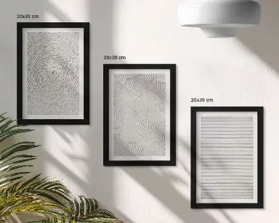Juego de 3 cuadros decorativos con patrones geométricos modernos en cartón