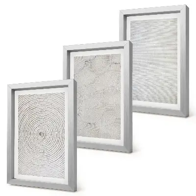 Juego de 3 cuadros decorativos con patrones geométricos modernos en cartón