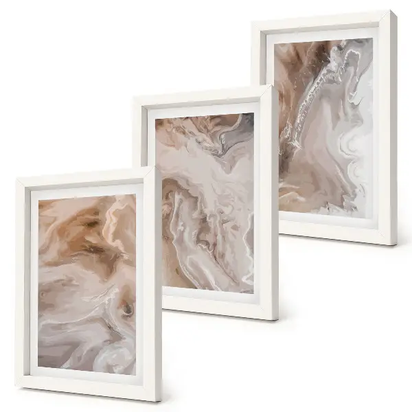 Juego de 3 cuadros decorativos con diseño de textura de piedra y patrones abstractos de mármol