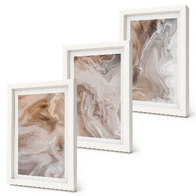 Juego de 3 cuadros decorativos Textura de piedra con patrones abstractos de mármol